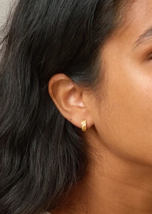 Mini wave hoops Forgyldt Enamel 